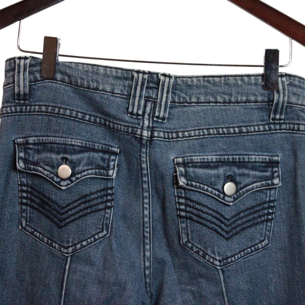 Azi Wide Leg‎ Jeans Front Seam Fold Pocket Size 4 - Picture 3 of 4